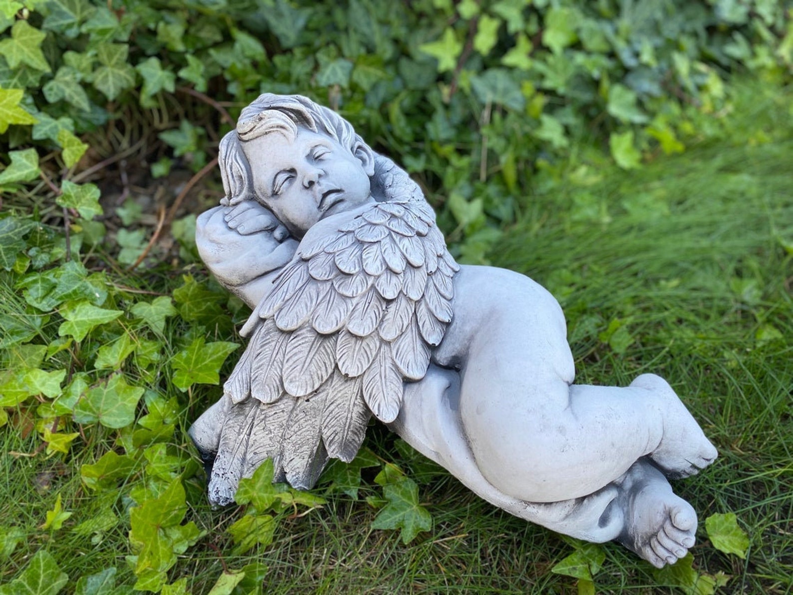 Sleeping Angel Sculpture Stone Angel Figurine Guardian Etsy