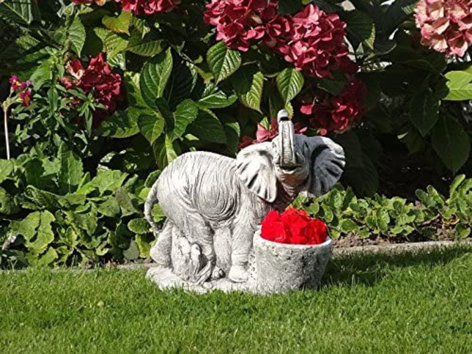 Elephant Statue Concrete Elephant With Plant Pot Outdoor Etsy