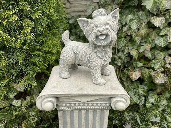 Cement Yorkshire Terrier Yorkie 8 Tall Dog Garden Art Concrete Statue Puppy Pet Memorial Cement Yorkshire Terrier Yorkie 8 Tall Dog Garden Art Concrete Statue Puppy Pet Memorial