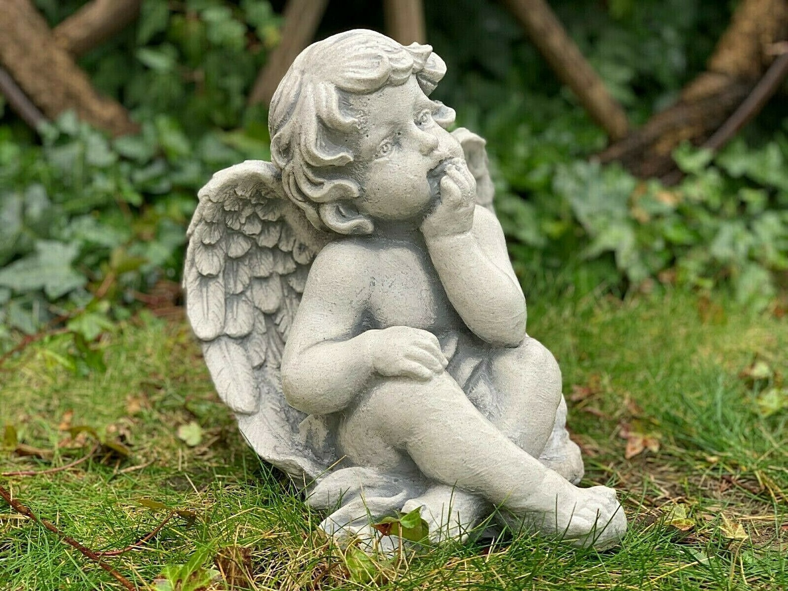 Baby Angel Figurine Concrete Angel Memorial Angel Stone  Etsy