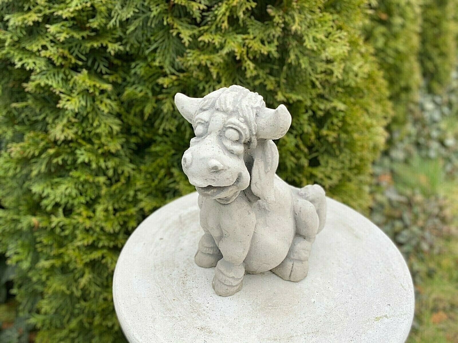 Three Cow Set Concrete Cows Statues Cow Ornament Outdoor Etsy