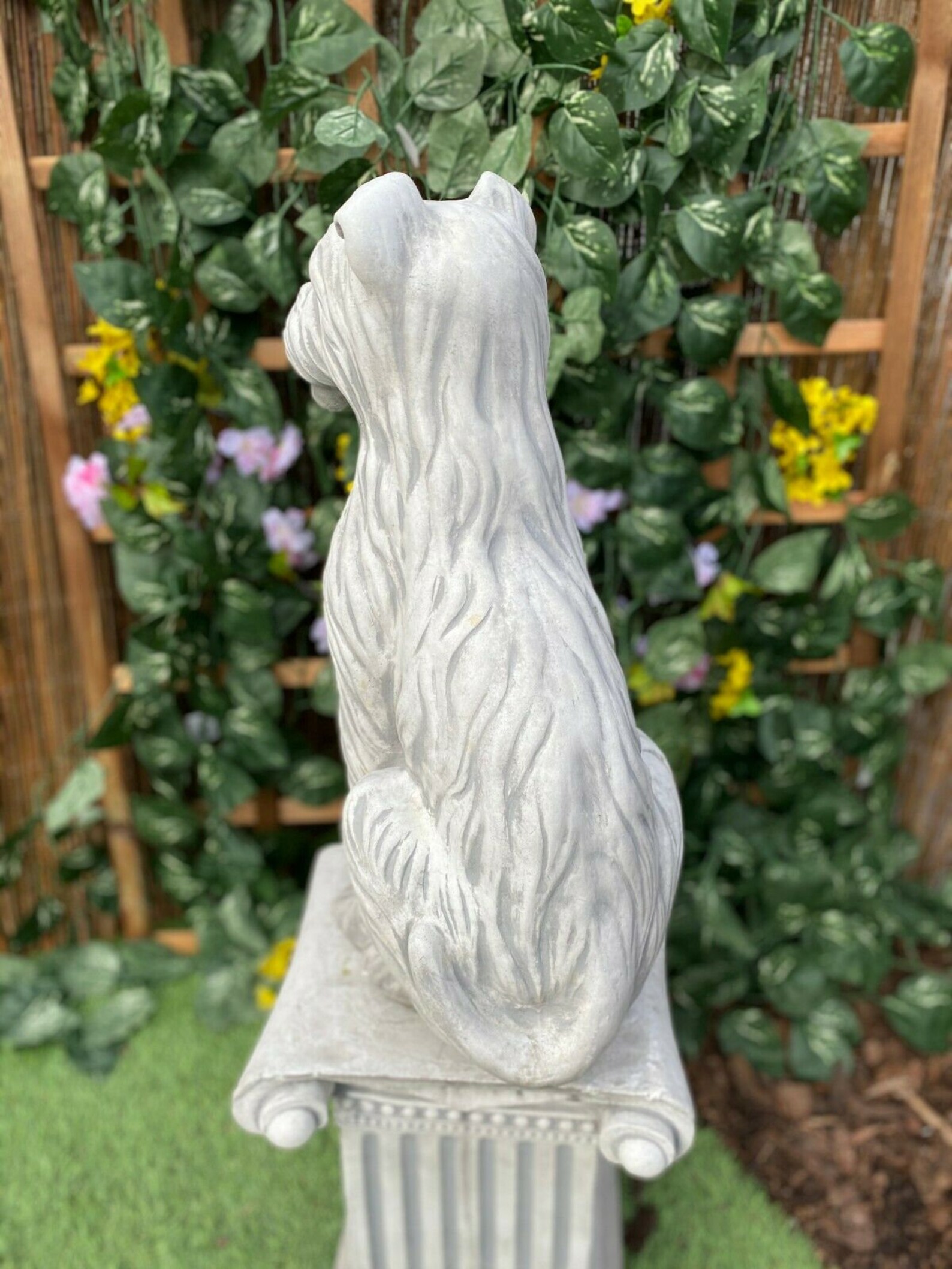 Large Dog Statue Concrete Sitting Dog Garden Decoration Etsy