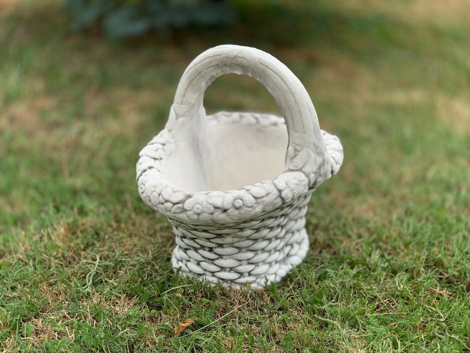 Basket for Flowers Concrete Plant Pot Large Flower Pot Lawn Etsy