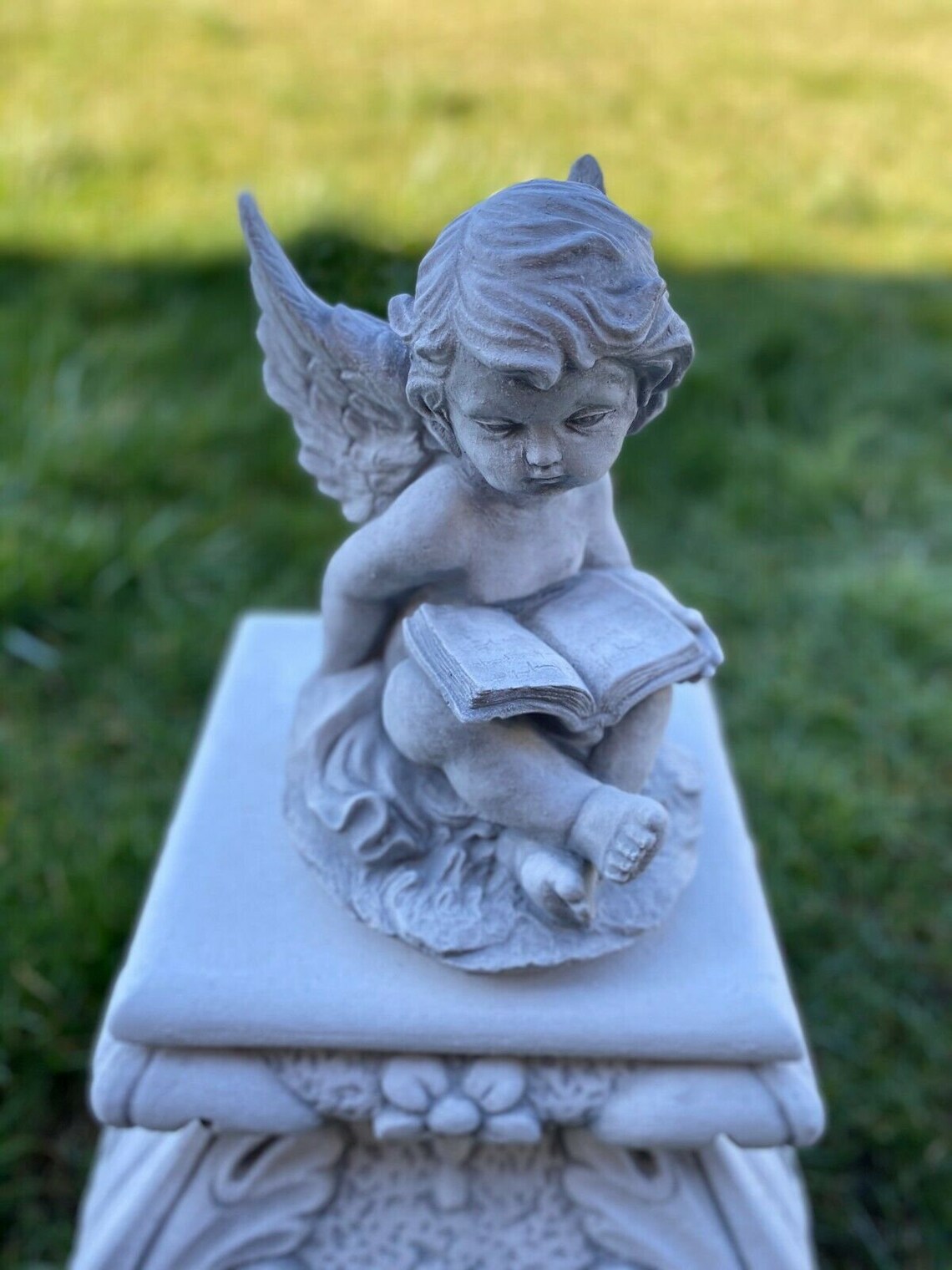 Lovely Baby Angel Concrete Angel Figurine Christian Decor Etsy