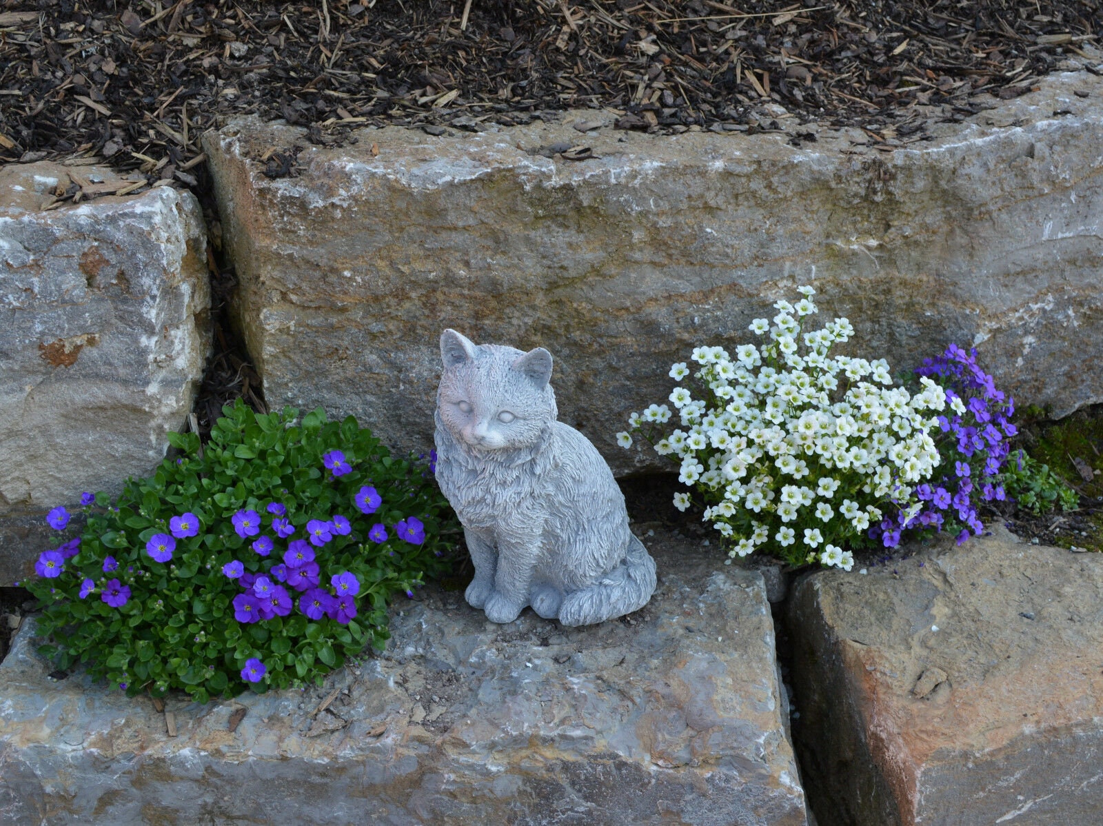 Cat Statue Concrete Cat Stone Cat Sculpture Pet Figurine Etsy
