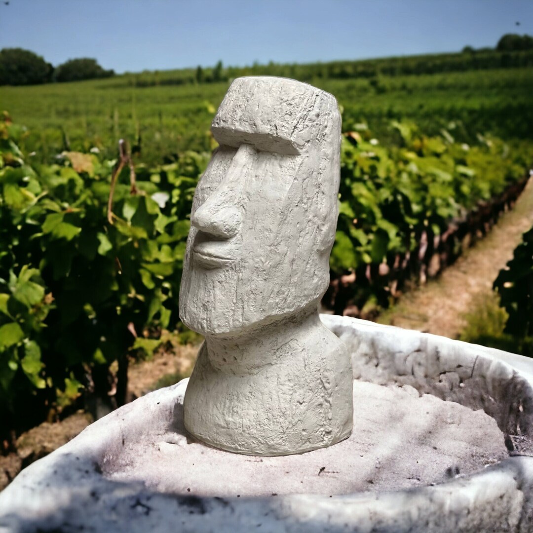 Detailed Moai Statue Stone Moai Head Yard Decoration Unique Etsy