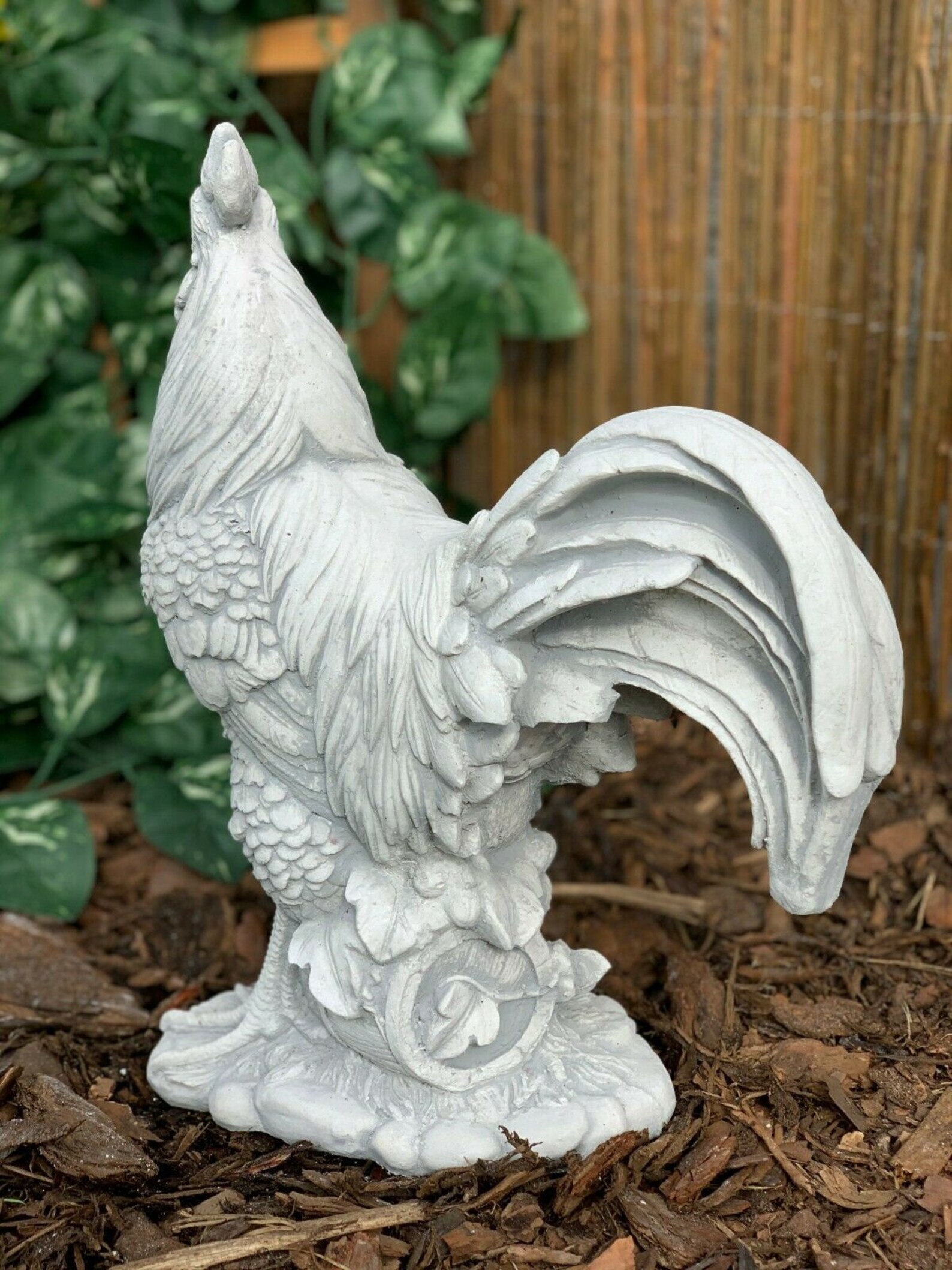 Solid Rooster Statue Concrete Rooster Lake Decorlawn Etsy