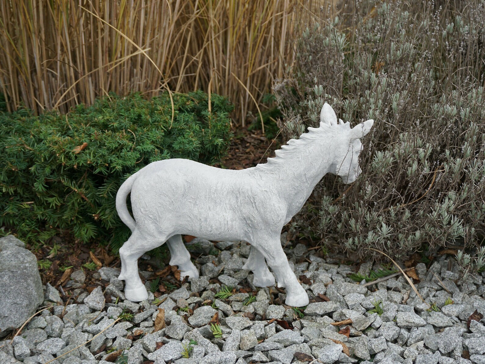 Lifelike Donkey Sculpture Concrete Donkey Figure Farmhouse Etsy