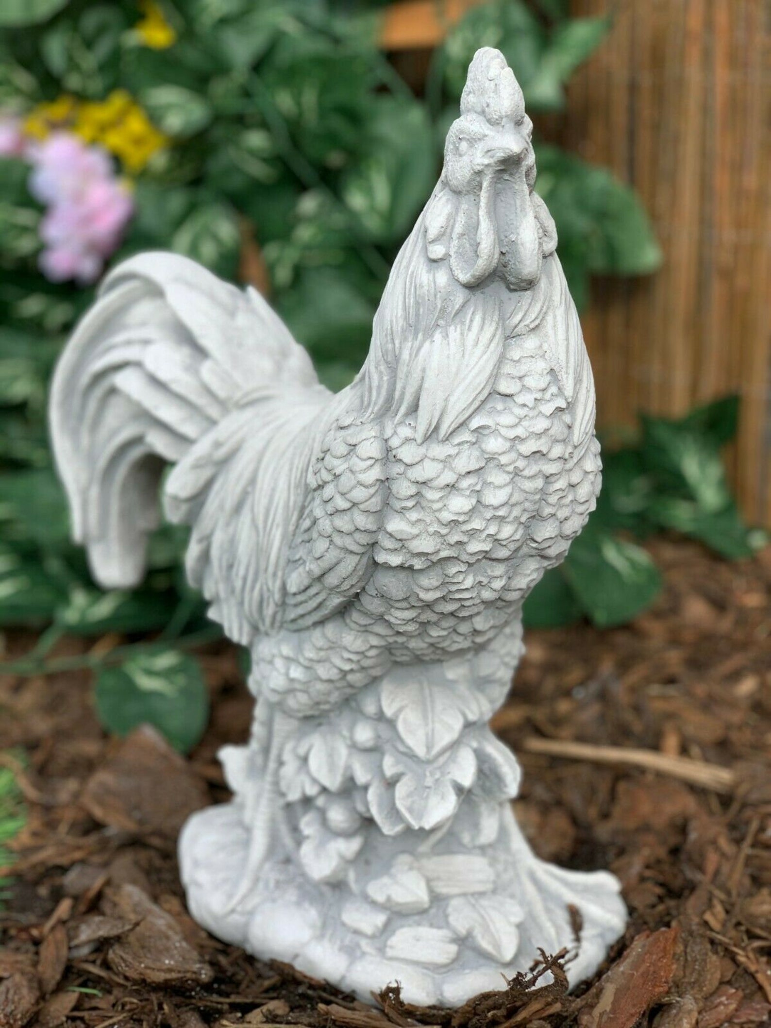 Solid Rooster Statue Concrete Rooster Lake Decorlawn Etsy