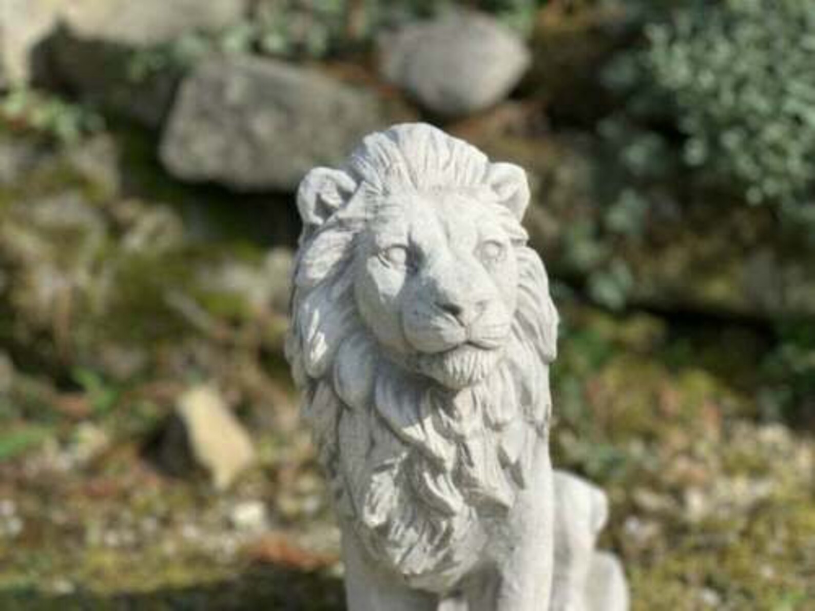 Stone Lion Statue Concrete Wild Animal Figurine Lion Sculpture Etsy