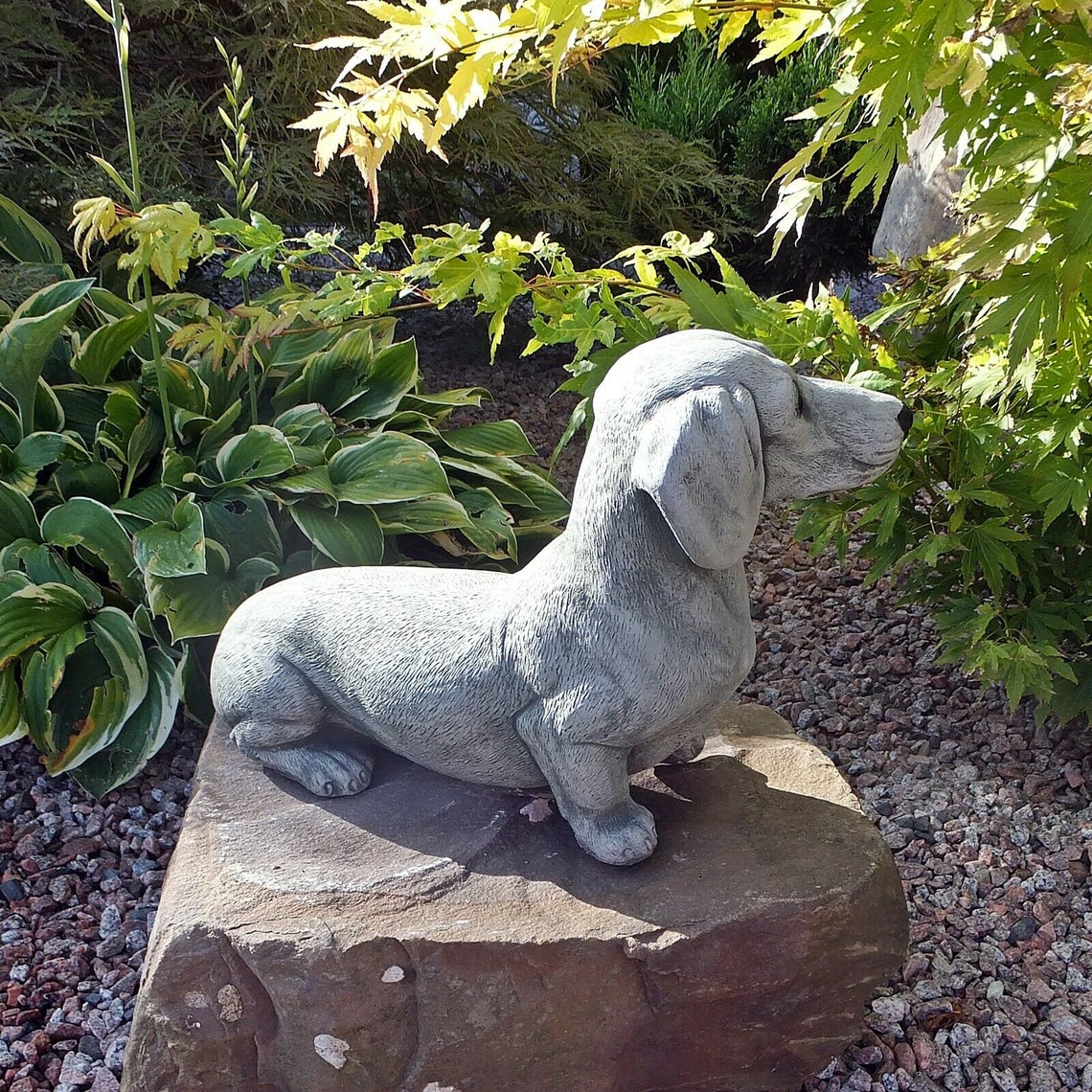 Dachshund Sculpture Stone Dog Statue Dachshund Dog Figure Etsy