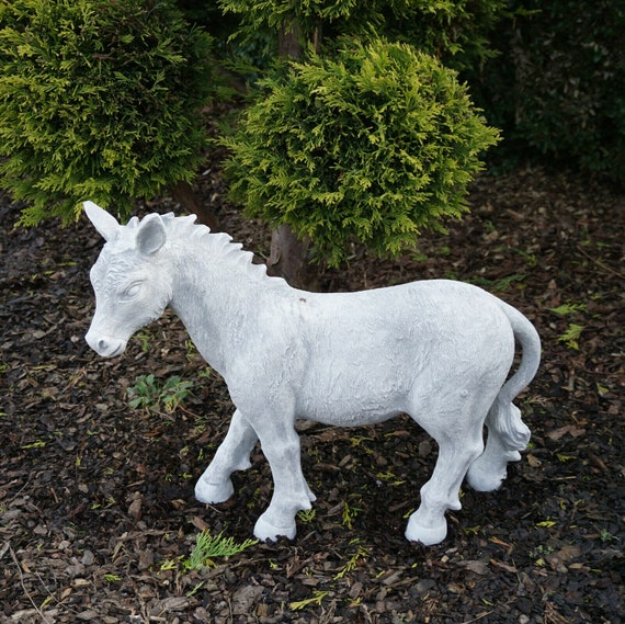Lifelike Donkey Sculpture Concrete Donkey Figure Farmhouse Etsy