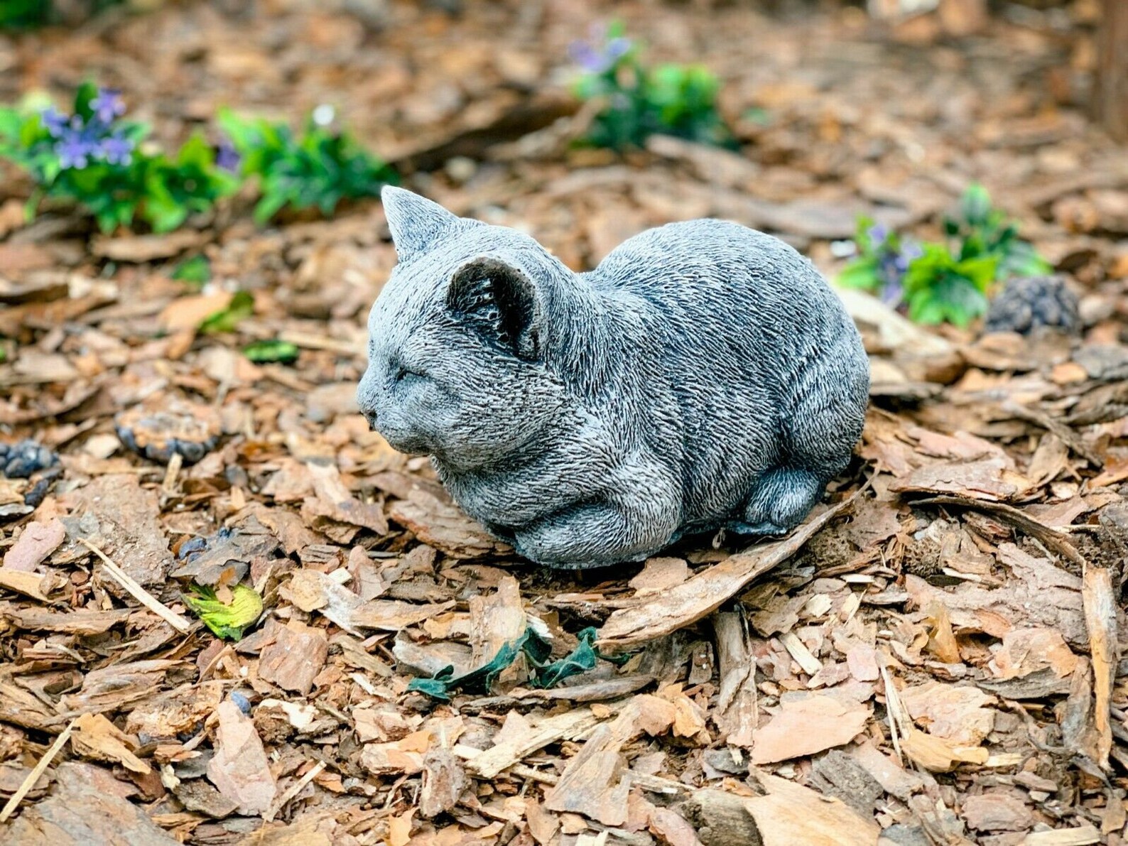 Stone Cat Sculpture Memorial Pet Statue Big Concrete Cat Etsy