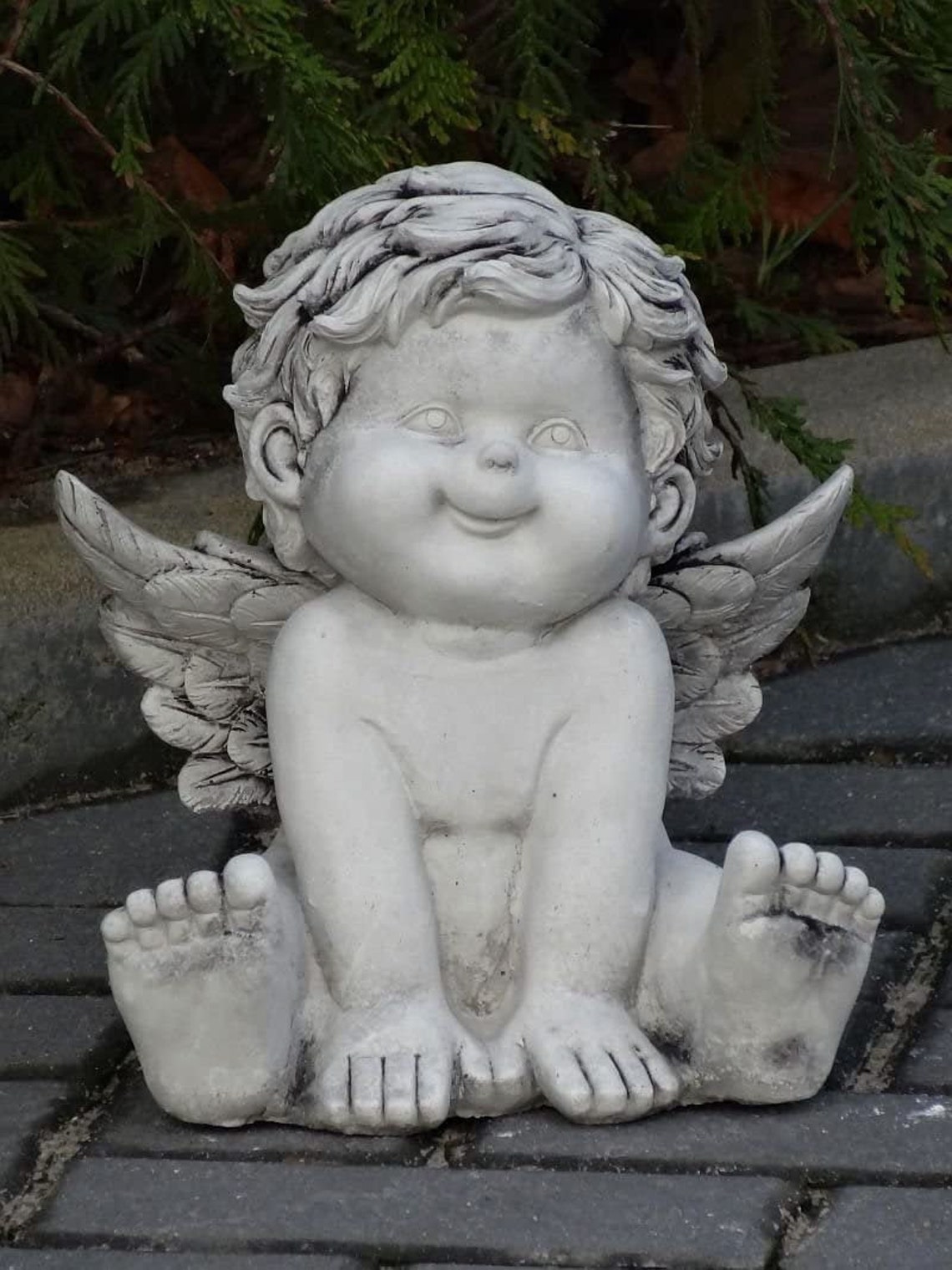 Cute Baby Angel Concrete Angel Statue Garden Statue Gift Etsy