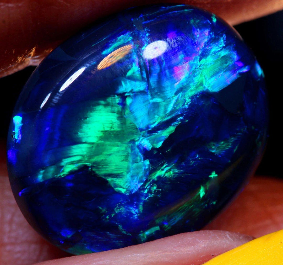 NEW☆「Black Opalの世界でひとつの天然石sv925＋kgp18 N1 9.74 Cts Quality Black Opal INV-381 - Etsy