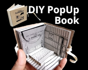 GRANDMA SuddSlee : Printable DIY Mini Popup Dollhouse Book Template, 12 house scenes, creative/inspirational/thoughtful/self-love gift