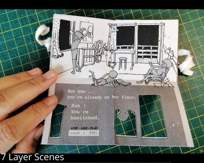 GRANDMA SuddSlee : Printable DIY Mini Popup Dollhouse Book Template, 12 house scenes, creative/inspirational/thoughtful/self-love gift image 7