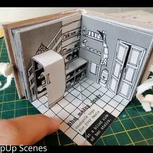 GRANDMA SuddSlee : Printable DIY Mini Popup Dollhouse Book Template, 12 house scenes, creative/inspirational/thoughtful/self-love gift image 4