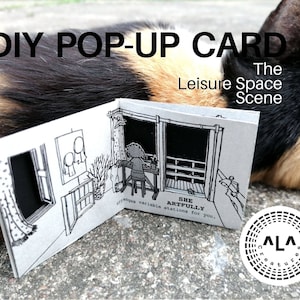 The Leisure Space Scene,Printable DIY Mini Popup Dollhouse Template"GRANDMA SuddSlee"House :creative/inspirational/thoughtful/self-love gift