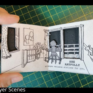 GRANDMA SuddSlee : Printable DIY Mini Popup Dollhouse Book Template, 12 house scenes, creative/inspirational/thoughtful/self-love gift image 6