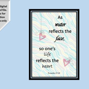 Proverbs 27:19 Bible Verse Poster Printable Digital Download