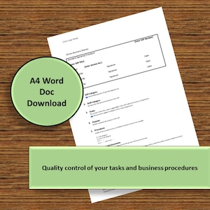 Basic Business Standard Operating Procedure (SOP) Sjabloon afdrukbaar digitaal downloaden