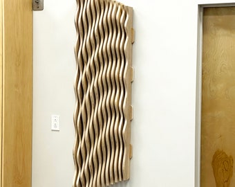 Flowing Parametric 3D Wave Artwork, Acoustic Panel
