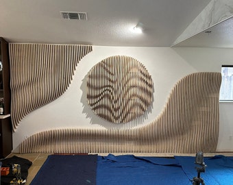 Pared ondulada para vitrina de 3 piezas - 8' de alto x 15' de ancho