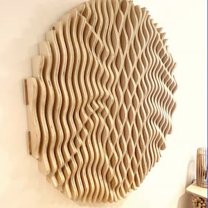 4ft Circle Parametric 3D Wave Artwork, Acoustic Panel