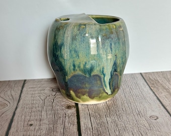 Ocean Mist Traveler Tumbler – Handmade Ceramic Cup (10 oz)