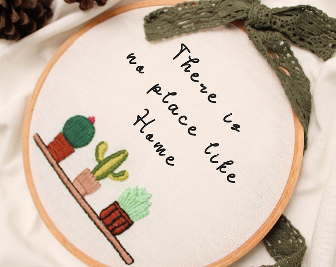 Custom Embroidery Hoop design , Cacti hoop art , Personalized embroidery  wall décor