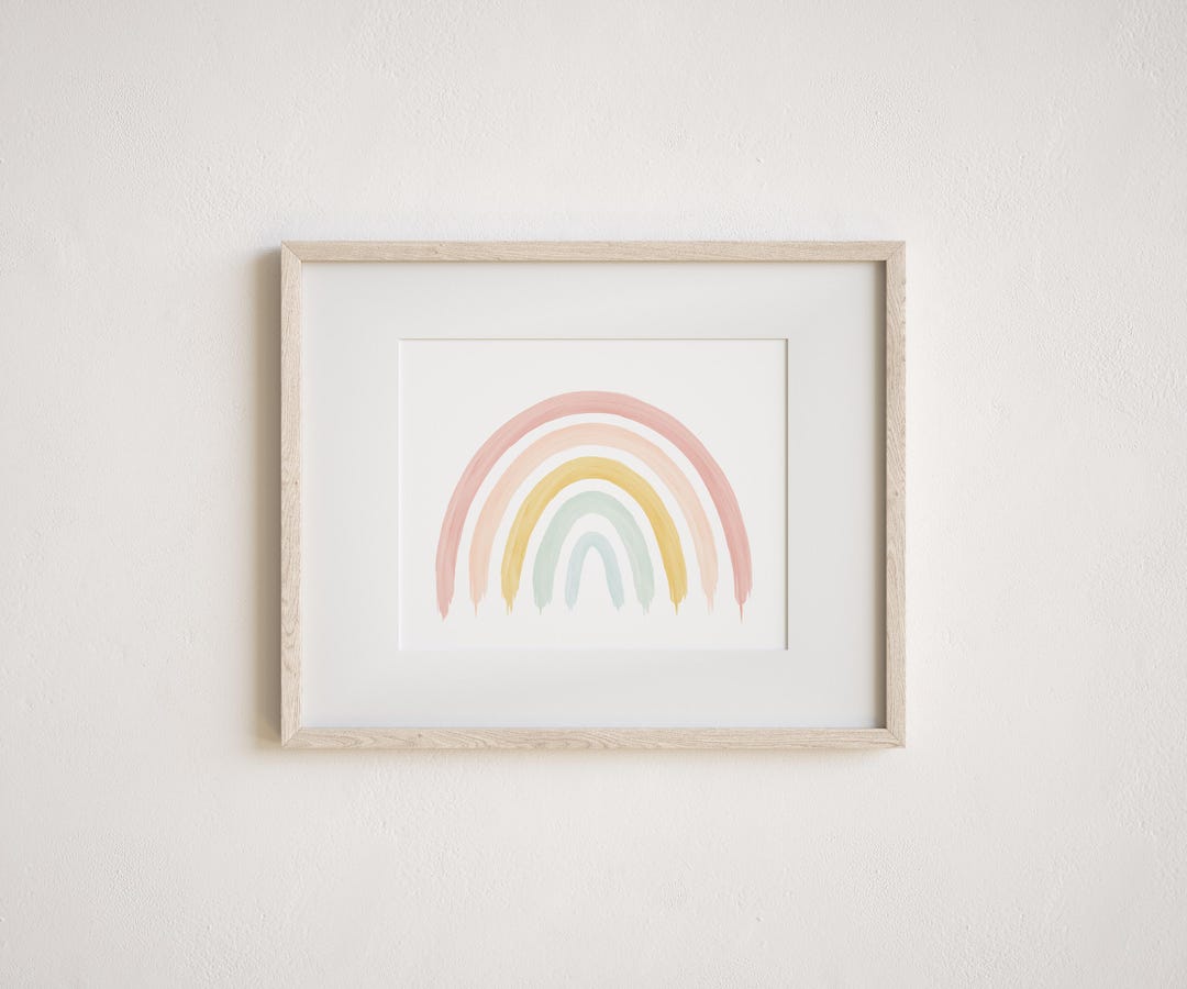 Rainbow Baby Wall Art Printable – Pastel Watercolor Rainbow Nursery ...