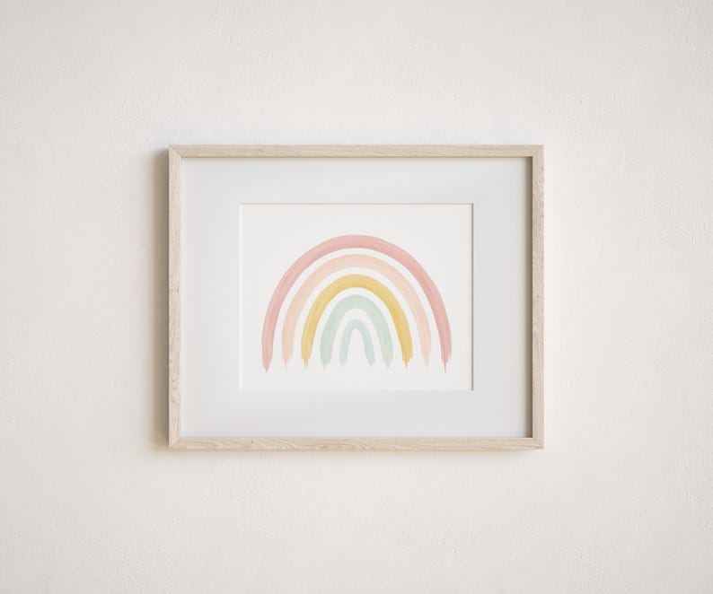 Rainbow Baby Wall Art Printable – Pastel Watercolor Rainbow Nursery ...