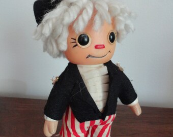 Raggedy Andy Doll JULY 4TH Coin Bank By Royalty Industries 1974 Hard Plastic