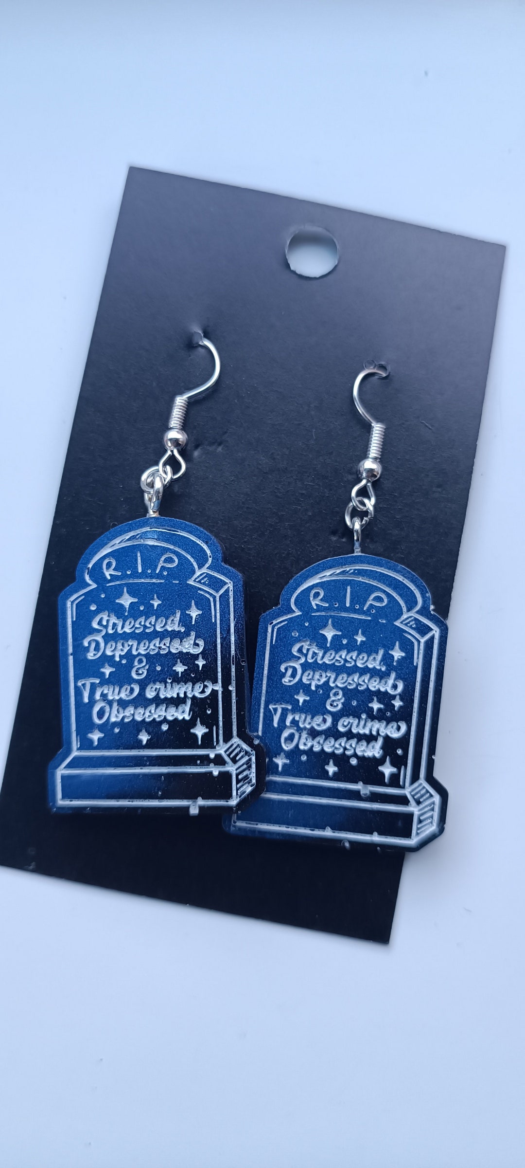True Crime Horror Stressed Depressed and True Crime Obsessed Earrings ...