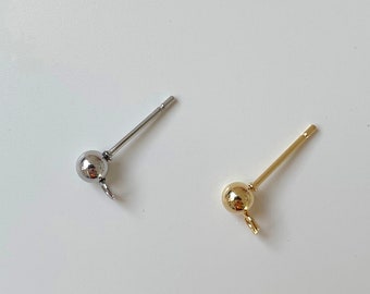 DIY Jewellery Making Findings E54 Ear Stoppers 20 pcs x Zirconia Stud Earrings with Loops Crystal Stud Earrings