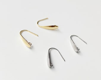 Stainless steel earring hooks with loop, Gold french earring hooks, 316L steel earring hooks, earring findings, ear wires, earring supply