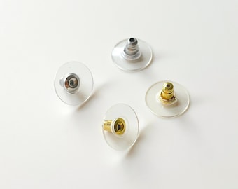 316 Stainless Steel Earring back stoppers with pad, Disc Bullet ear nuts, earring findings, stud post stoppers, Jewlery Making DIY Tool
