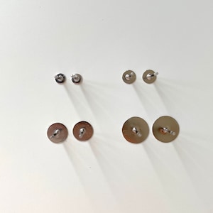 4mm / 6mm / 8mm Stainless Steel Pad Earring Posts, Gold tone Steel tone Earring findings, Stud Earrings, Earring Supplies, Earring Posts image 2