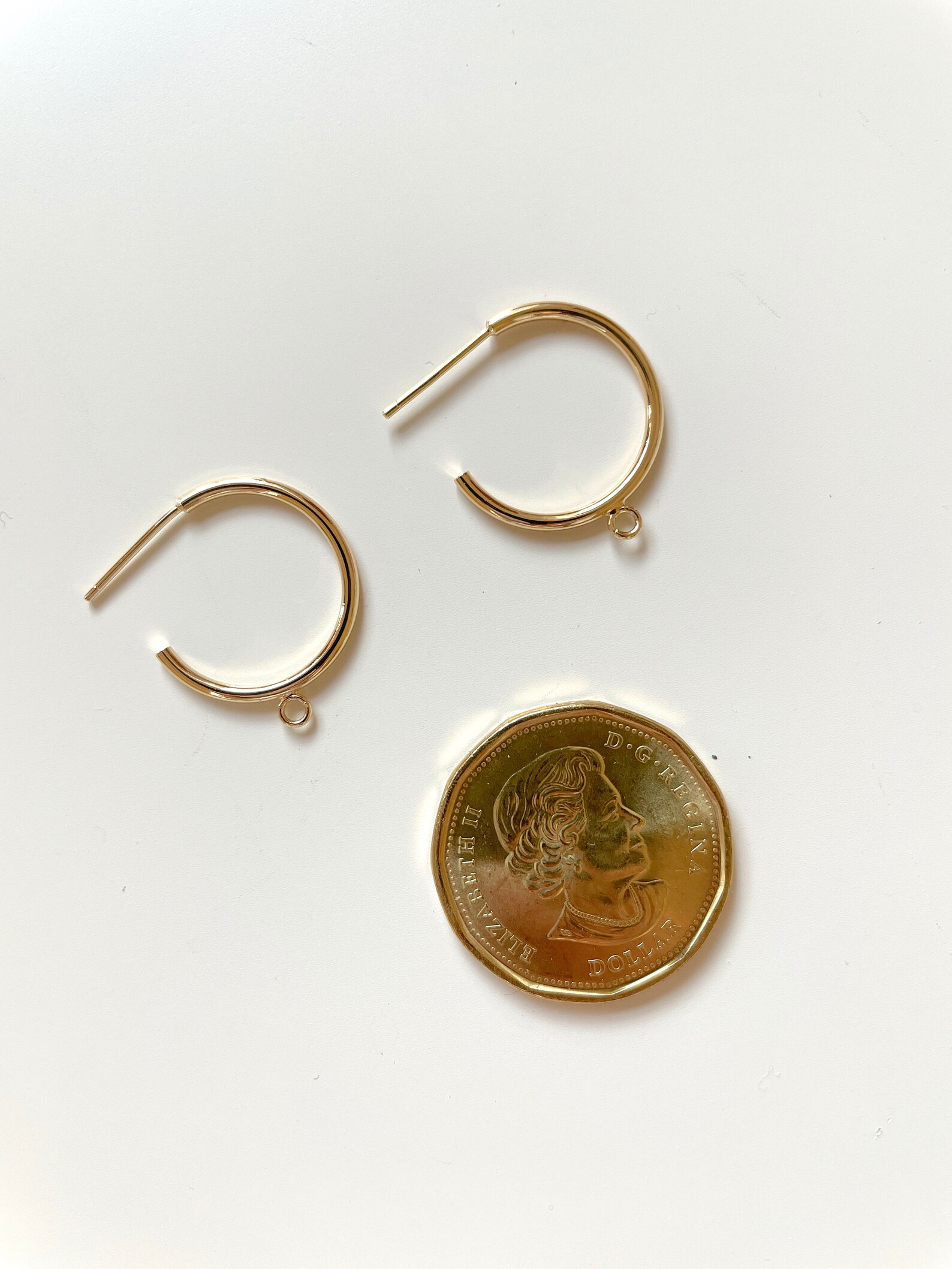 4pcs Shiny 14k Gold Plated hoop Earring Findings with loop Etsy