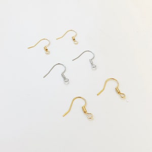 Crochets de boucles d&#39;oreilles en plaqué or, crochets de boucles d&#39;oreilles français, crochets de boucles d&#39;oreilles en or blanc 14 carats et 18 carats, accessoires de boucles d&#39;oreilles, fils d&#39;oreilles, accessoires pour boucles d&#39;oreilles