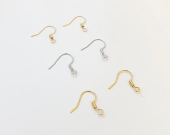 FB Jewels Solid 14K Yellow Goldy Shepherd Hook Peg Earring Finding 