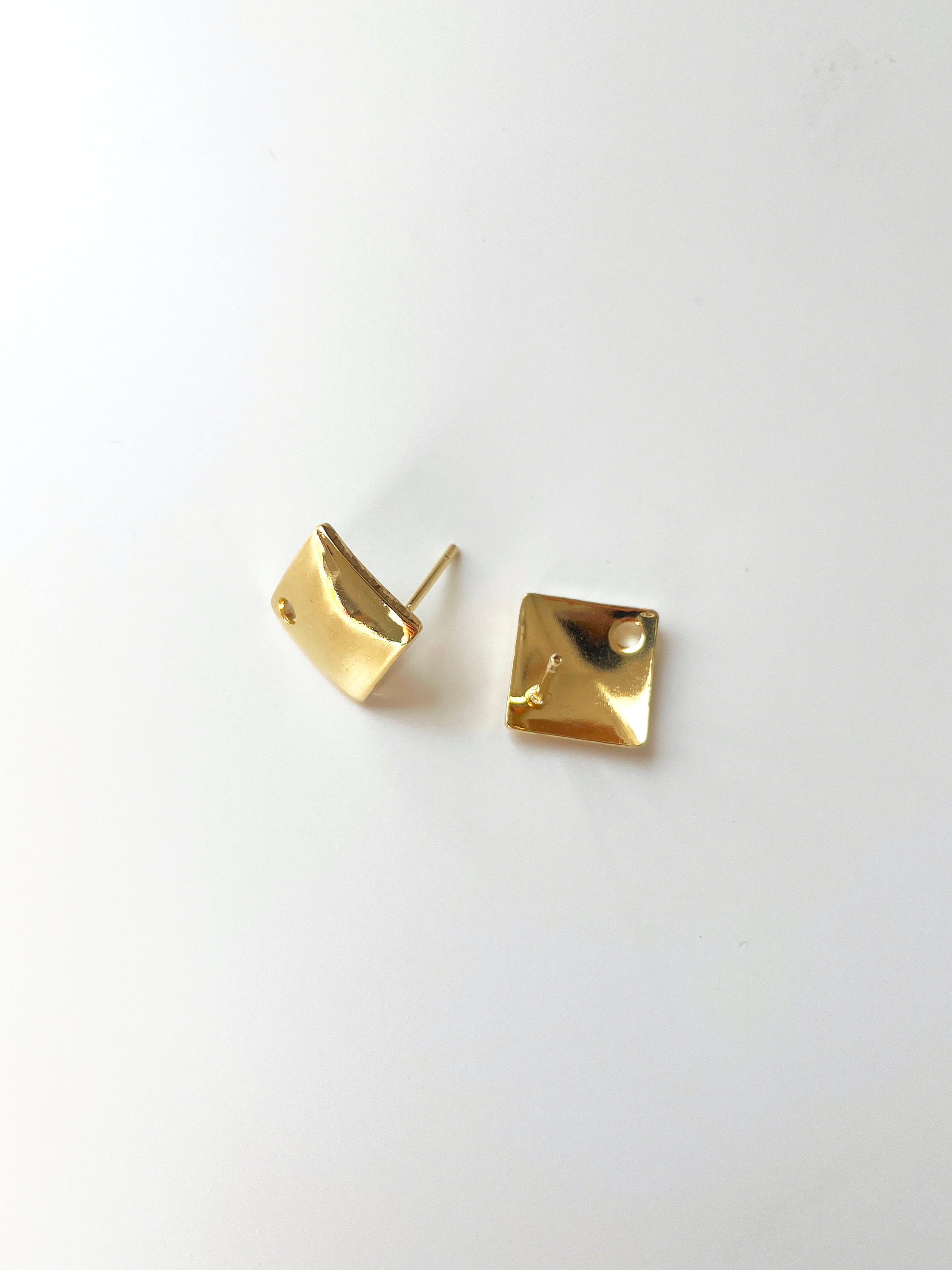 Stainless Steel Earring Findings Gold Tone Steel Tone Square Etsy