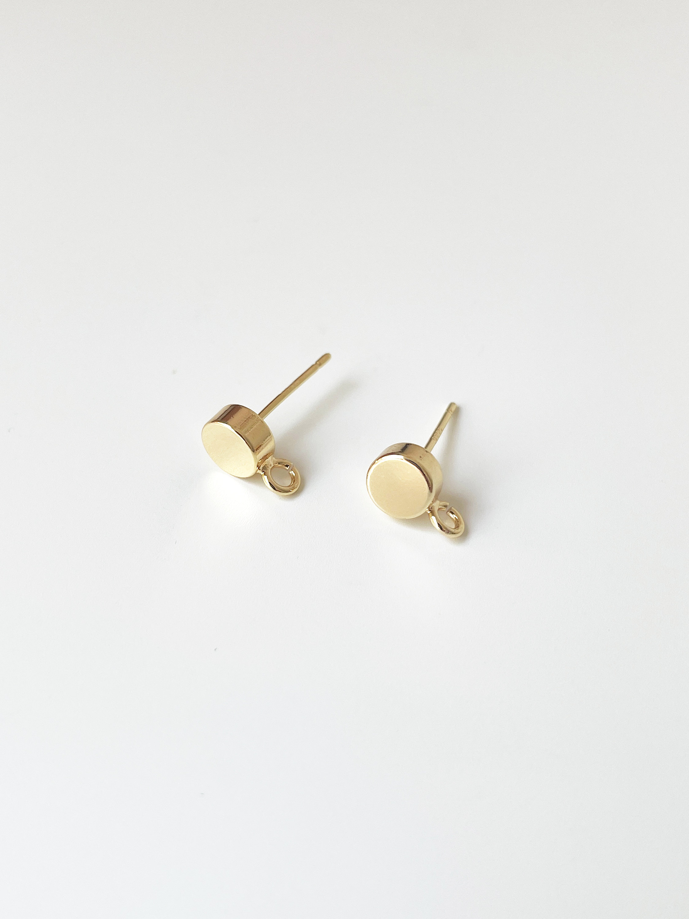 4pcs 14k Shiny Gold Plated Round Stud Earring Findings with Etsy