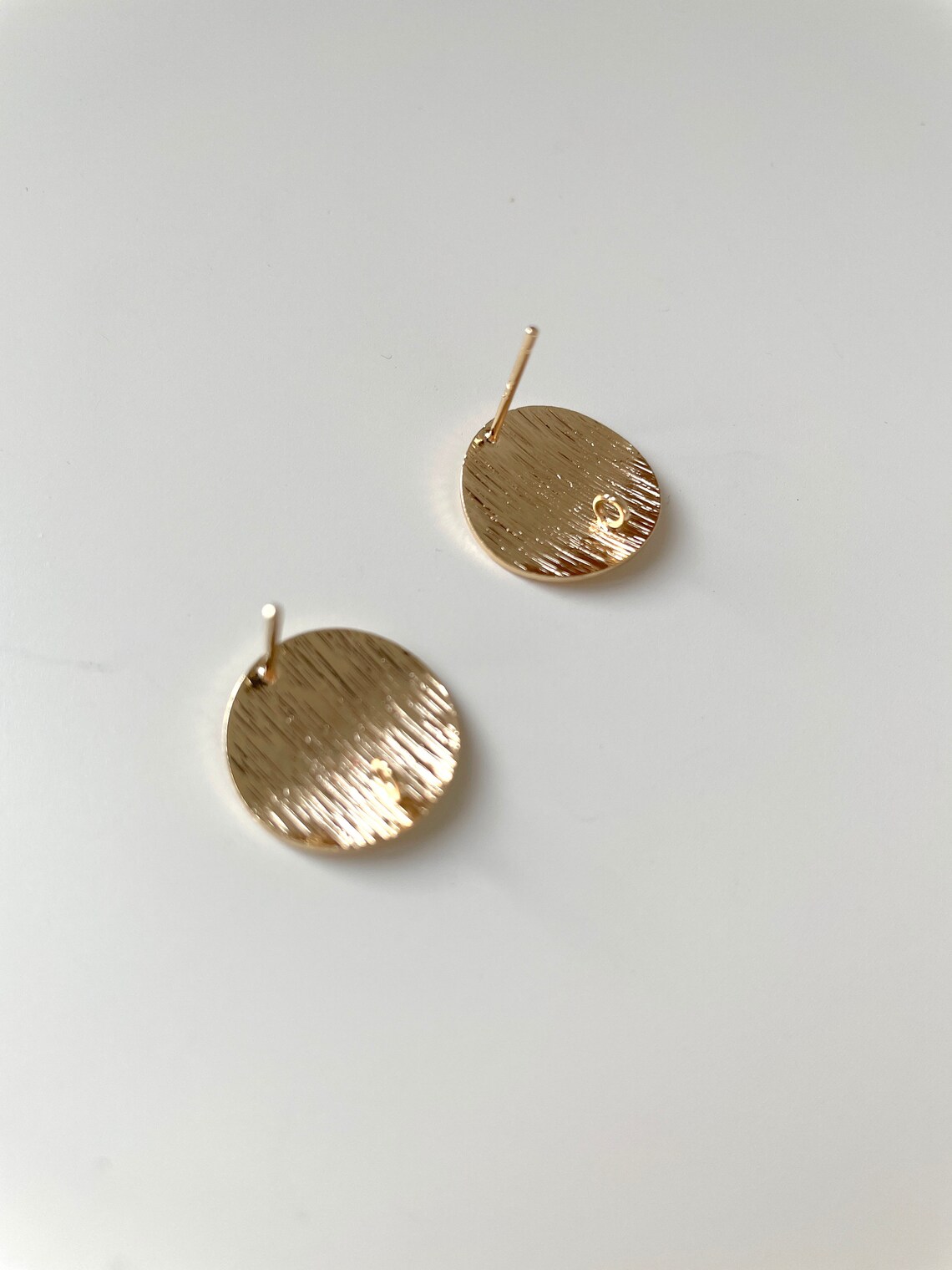 4pcs Shiny 14k Gold Plated Earring Stud Findings with loop Etsy