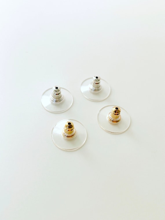 Gold Plated Earring Back Stoppers With Pad 14k Gold White Gold