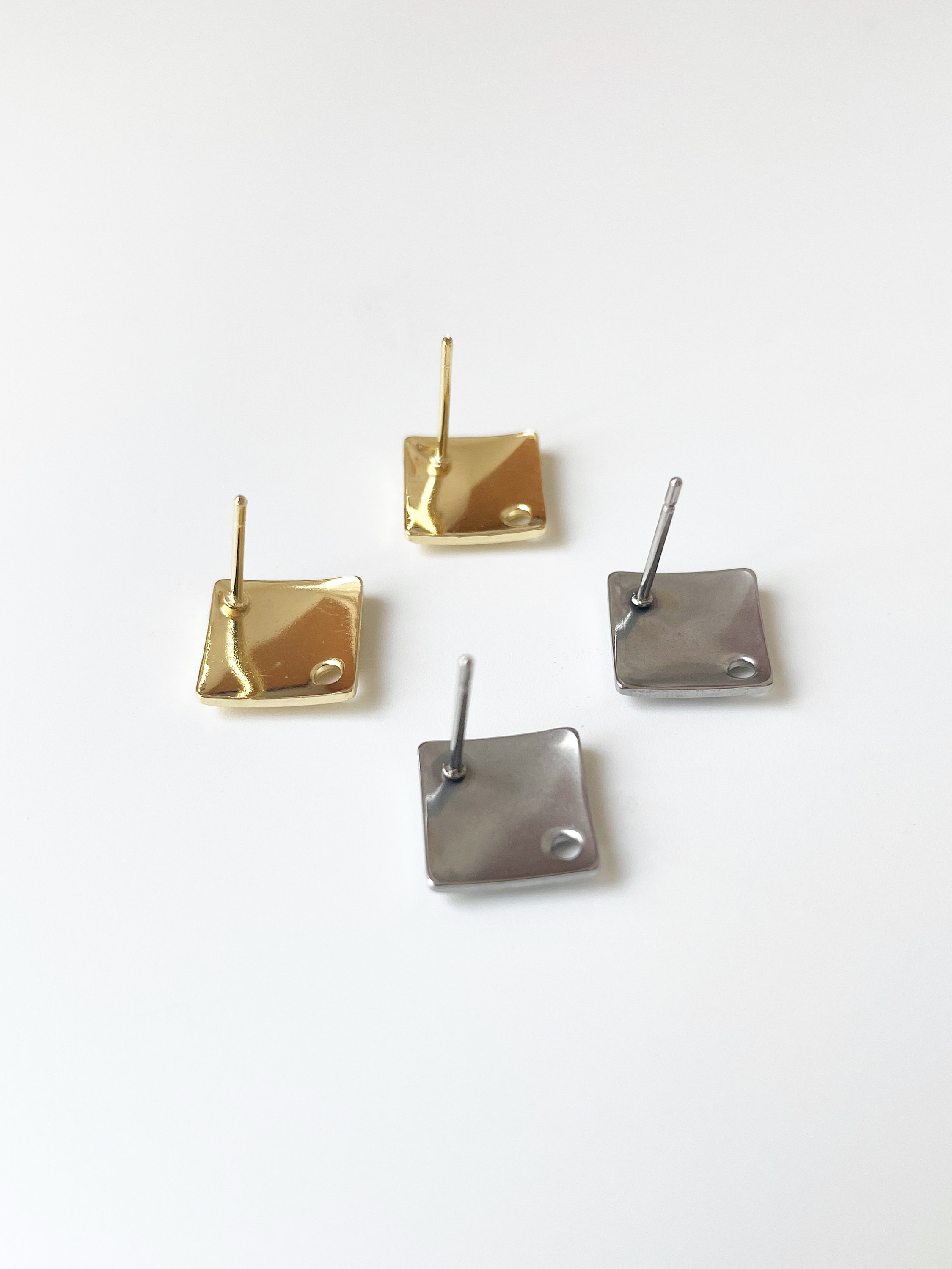 Stainless Steel Earring Findings Gold Tone Steel Tone Square Etsy