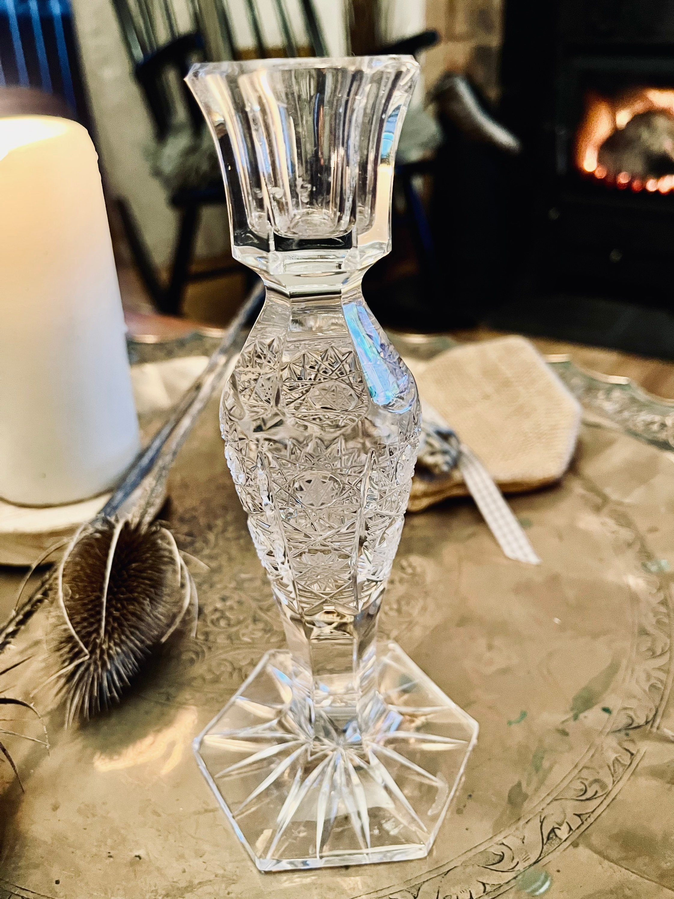 Bohemia Crystal Candle Holder Made in Czech Republic Etsy UK