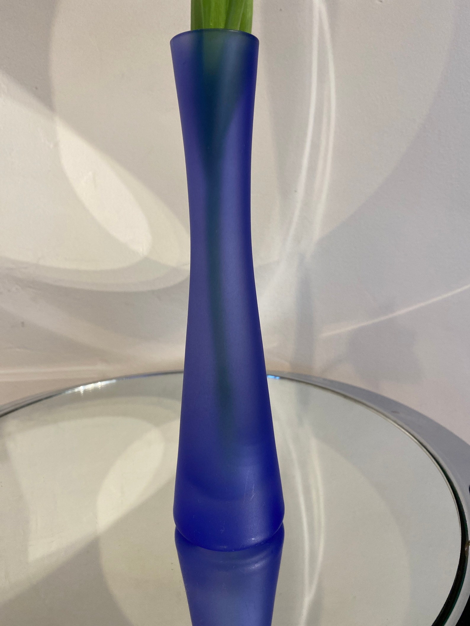 LSA Blue frosted glass bud vase handmade in Poland flower Etsy