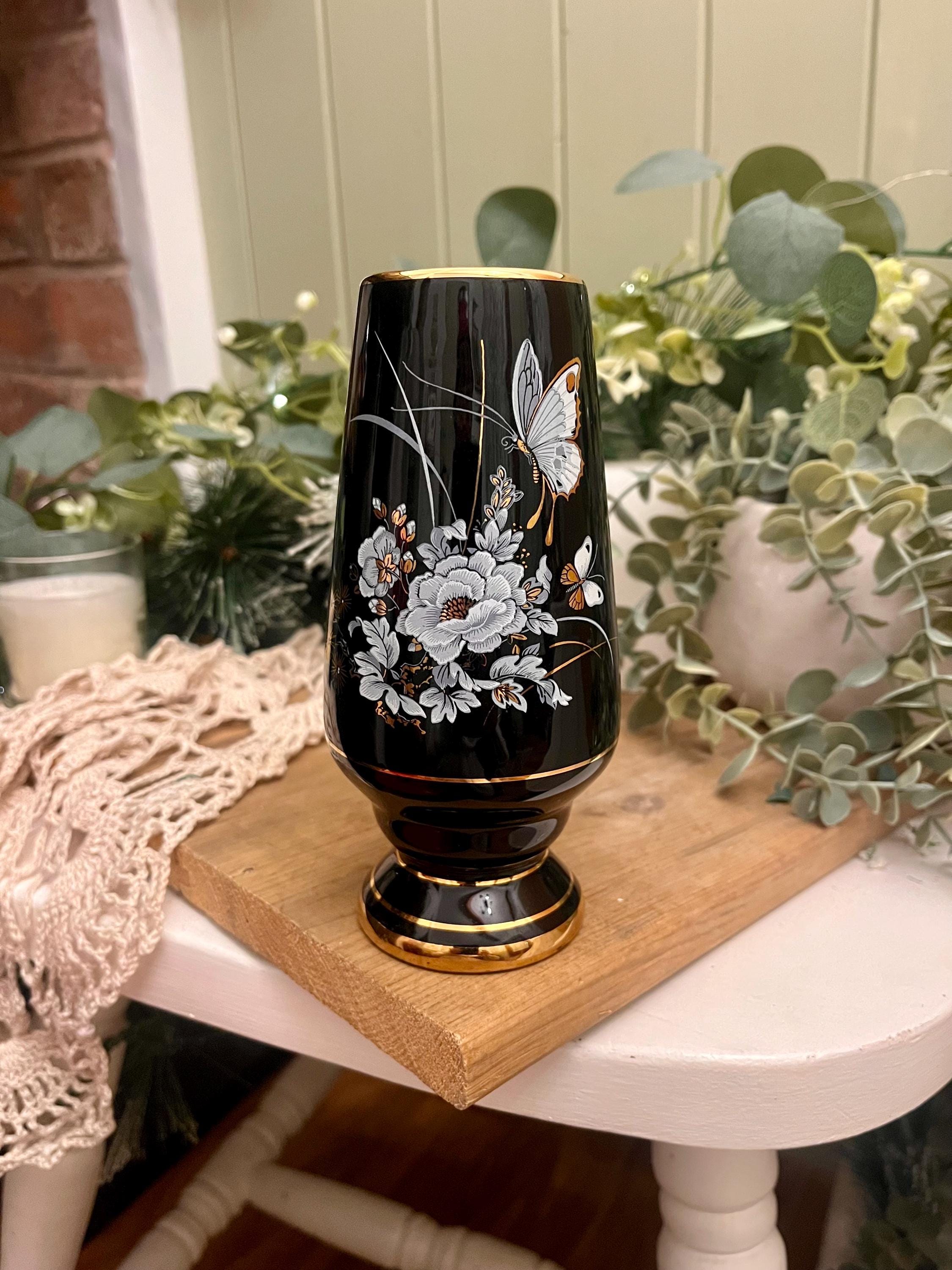 ギリシャ製 陶器 花瓶 24K希少品 hand made in creece Hand Made in Greece 24k Gold Vase - Etsy